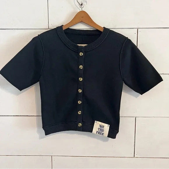 FREE PEOPLE We The Free Short Sleeve Cardigan. Size Small. NWOT - Picture 9 of 9